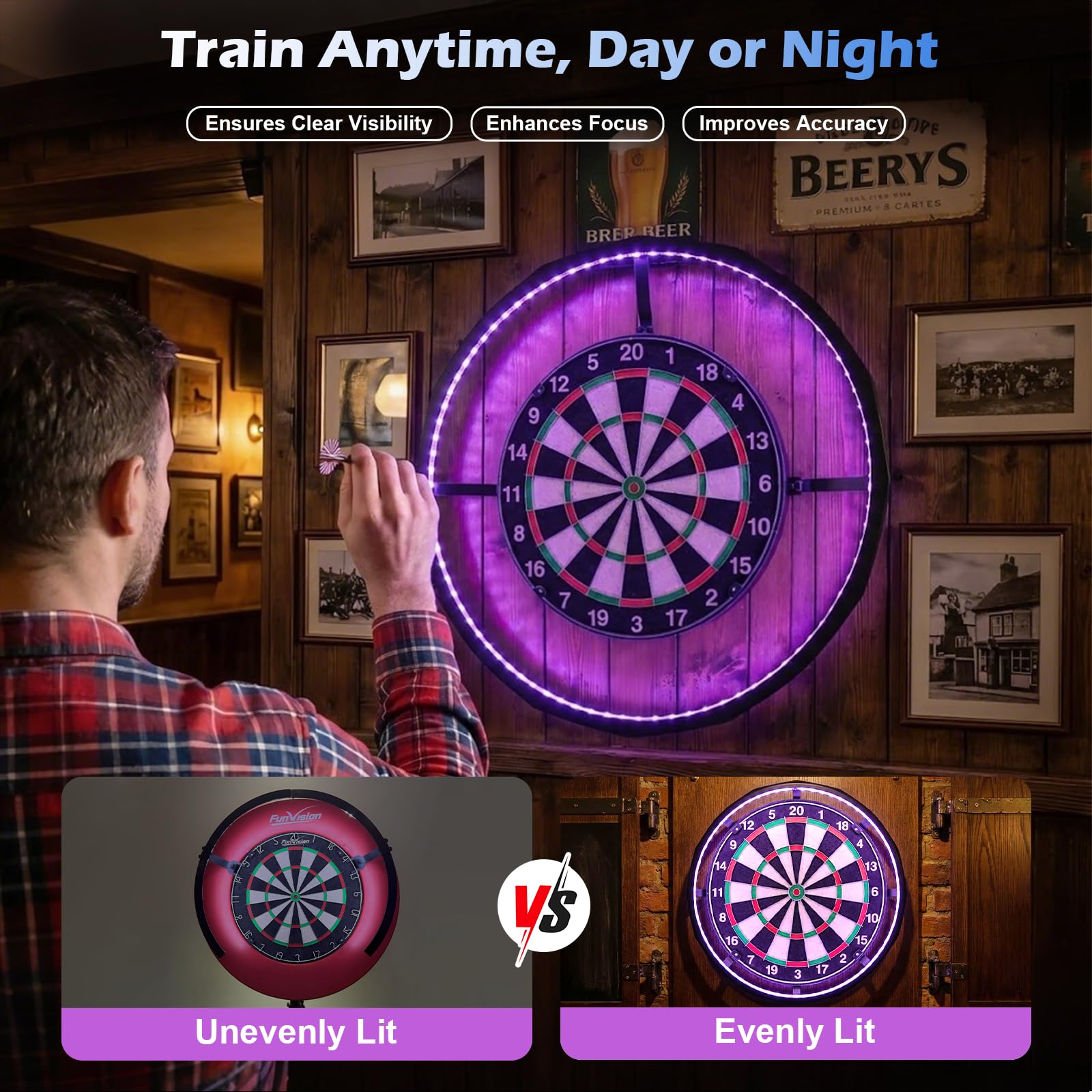 Système d'éclairage LED avec accès Facile à la Zone Cible pour Un Jeu illimité, contrôle de la luminosité, 90 LED pour Salon, Bar et Club