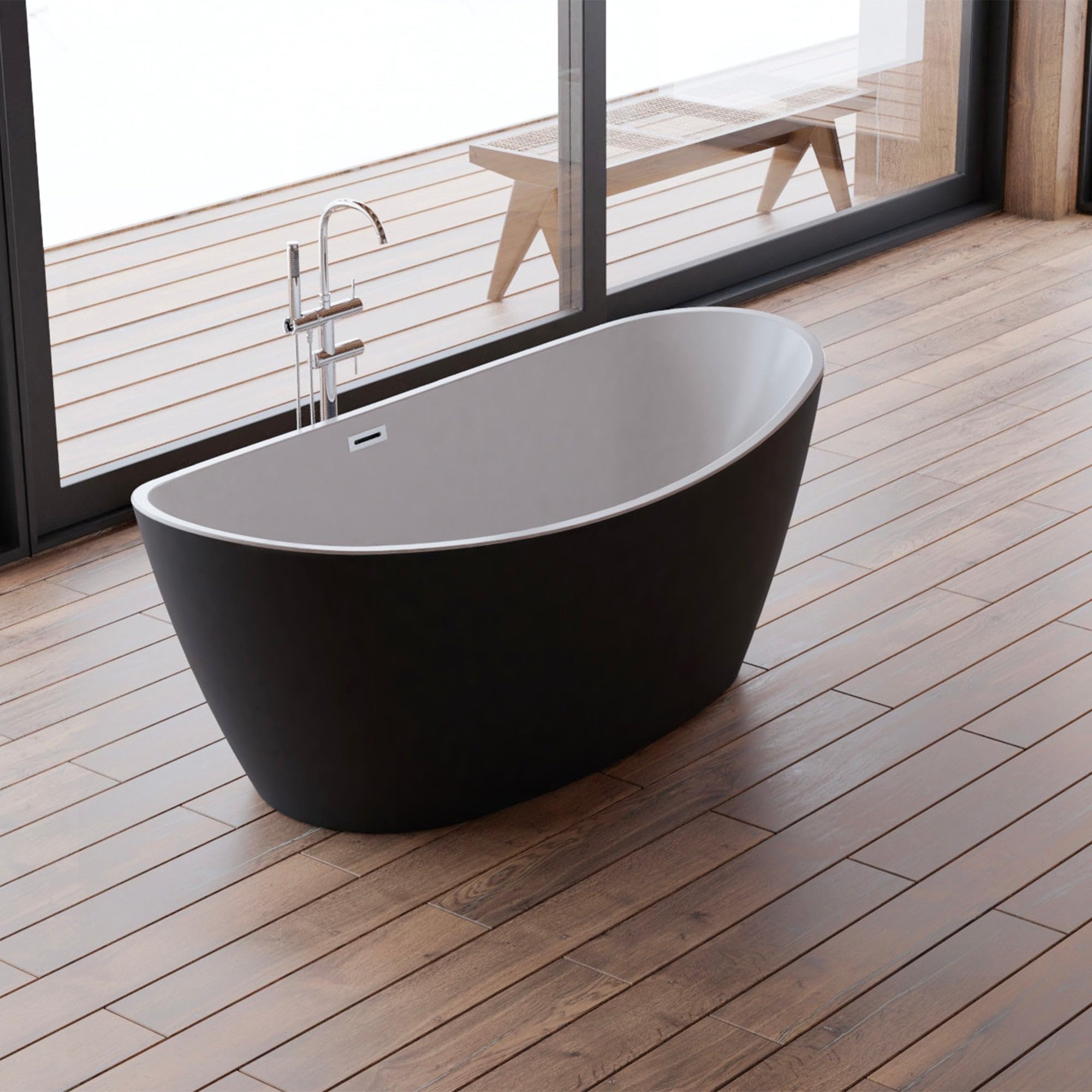 SPALINA NEROON 2.0 Nera - Vasca freestanding Ovale L 170 x l 80 cm
