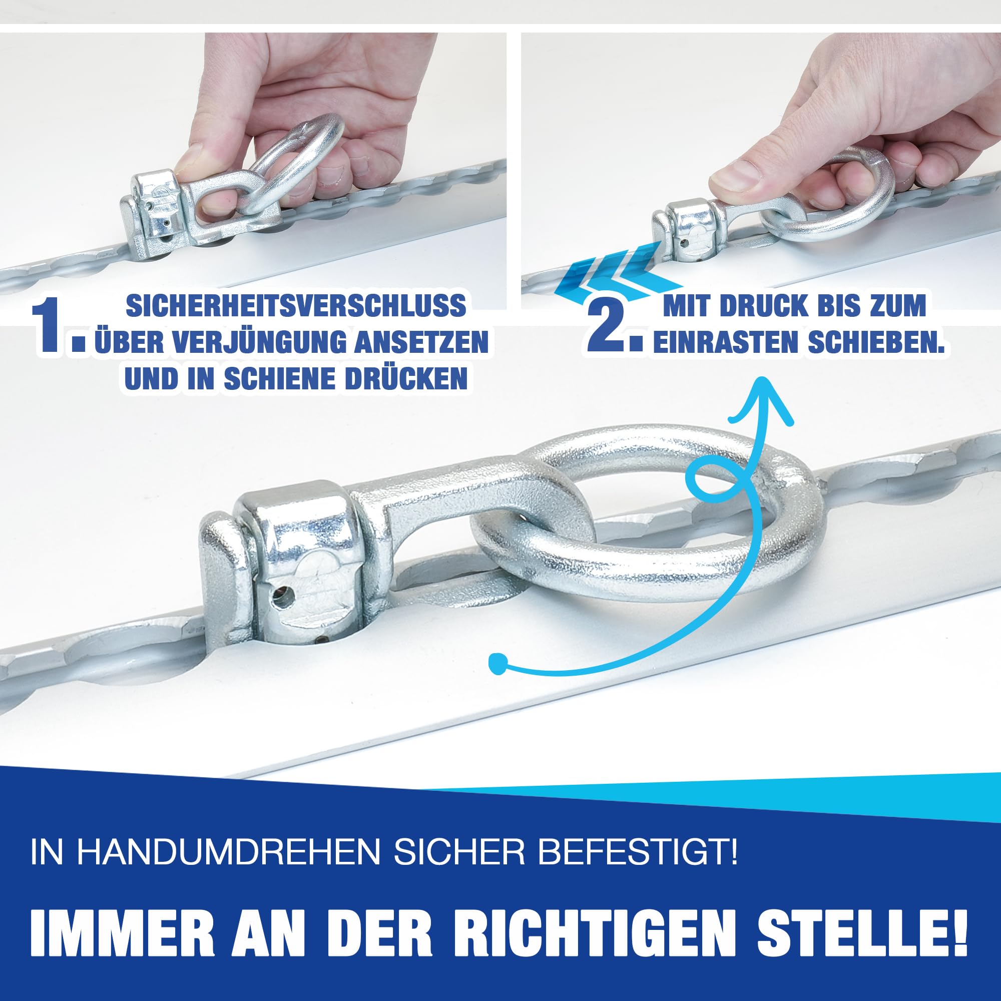 10x Double Fitting Ferrure d'extrémité, Fitting d'extrémité, Ferrure d'extrémité Double pour Rail Airlin, Rail d'arrimage, 2700 daN