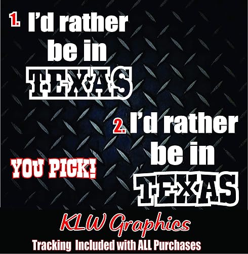 Calcomanía de vinilo con texto en inglés "I'd Rather Be in Texas" Diesel Truck 1500 2500 Family 4x4