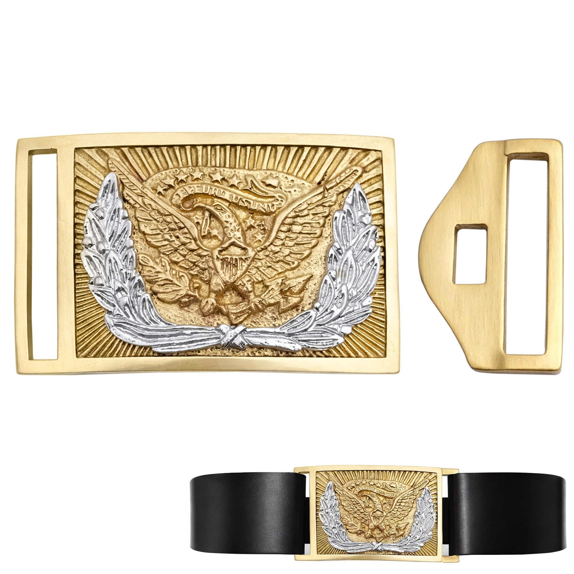 Lord of Battles Brass Belt Buckle American Civil War Union Officer’s Pure Brass Belt Buckle Medieval Times Historical Reenactment Belt Buckles Perfect for LARP, SCA, Medieval Events