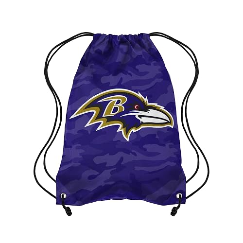 FOCO Baltimore Ravens NFL Big Logo Camo Drawstring Backpack