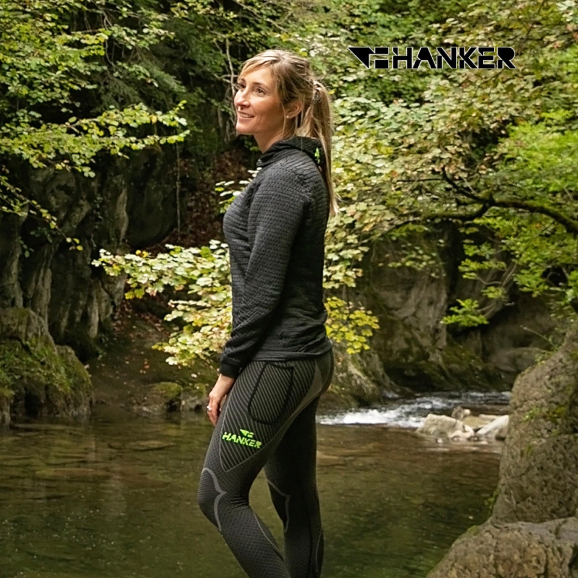 HANKER Sudadera Deportiva Unisex con Capucha Segunda Capa térmica | 92% poliéster Soft Air Plus, 8% poliamida, capucha, segunda capa térmica, para trekking y uso diario