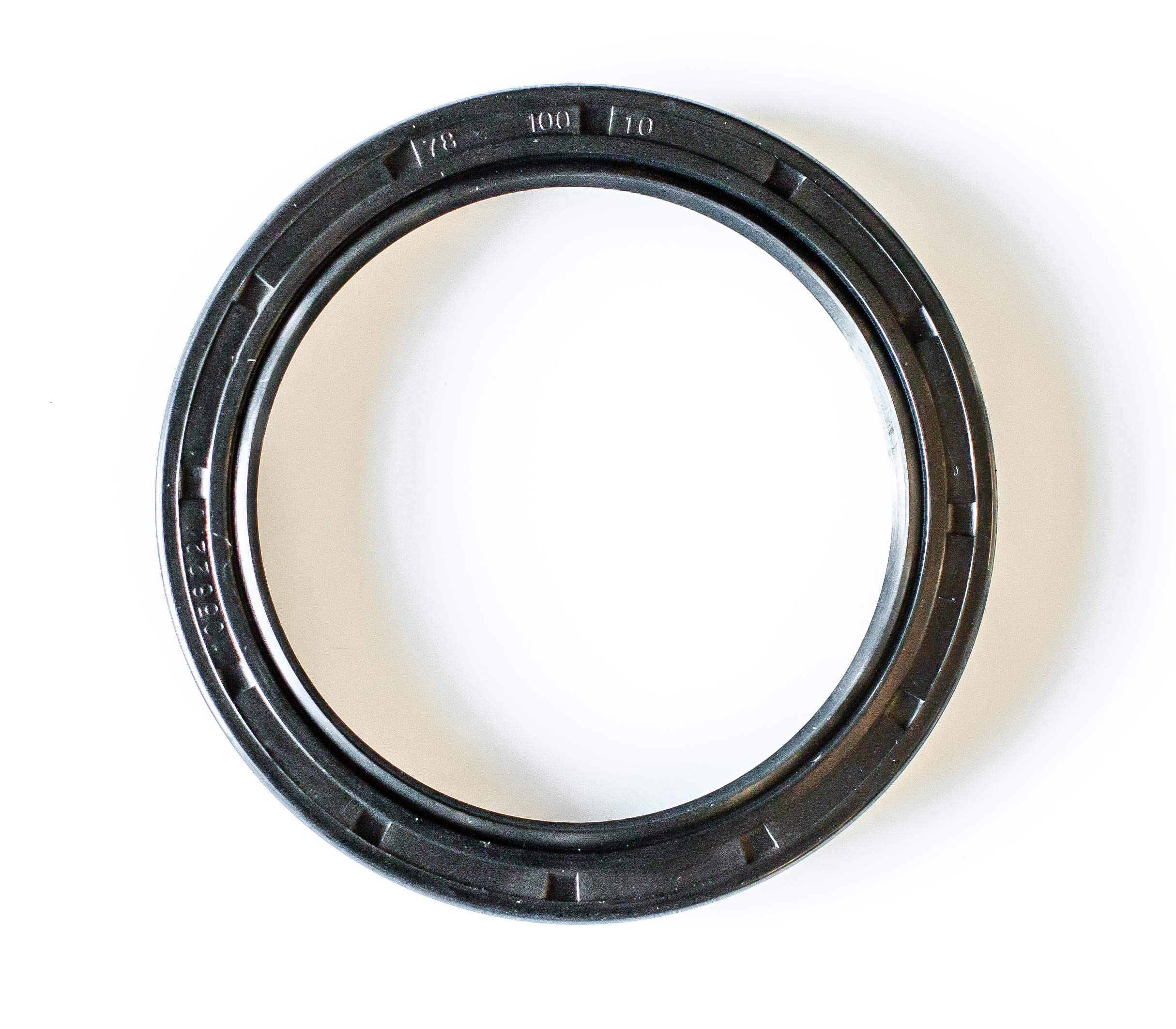 EAI 78mm X 100mm X 10mm TC Double Lip Oil Seal With Spring - Nitrile Rubber, Carbon Steel, For Automotive & Machinery - Leak Prevention