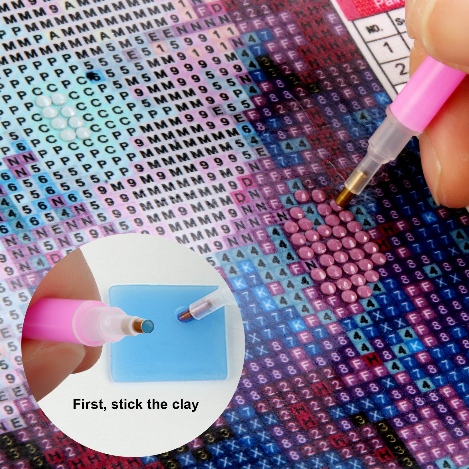 110-Piece Diamond Painting Glue Clay Set - 5 Color Wax Putty For DIY Diamond Art & Embroidery