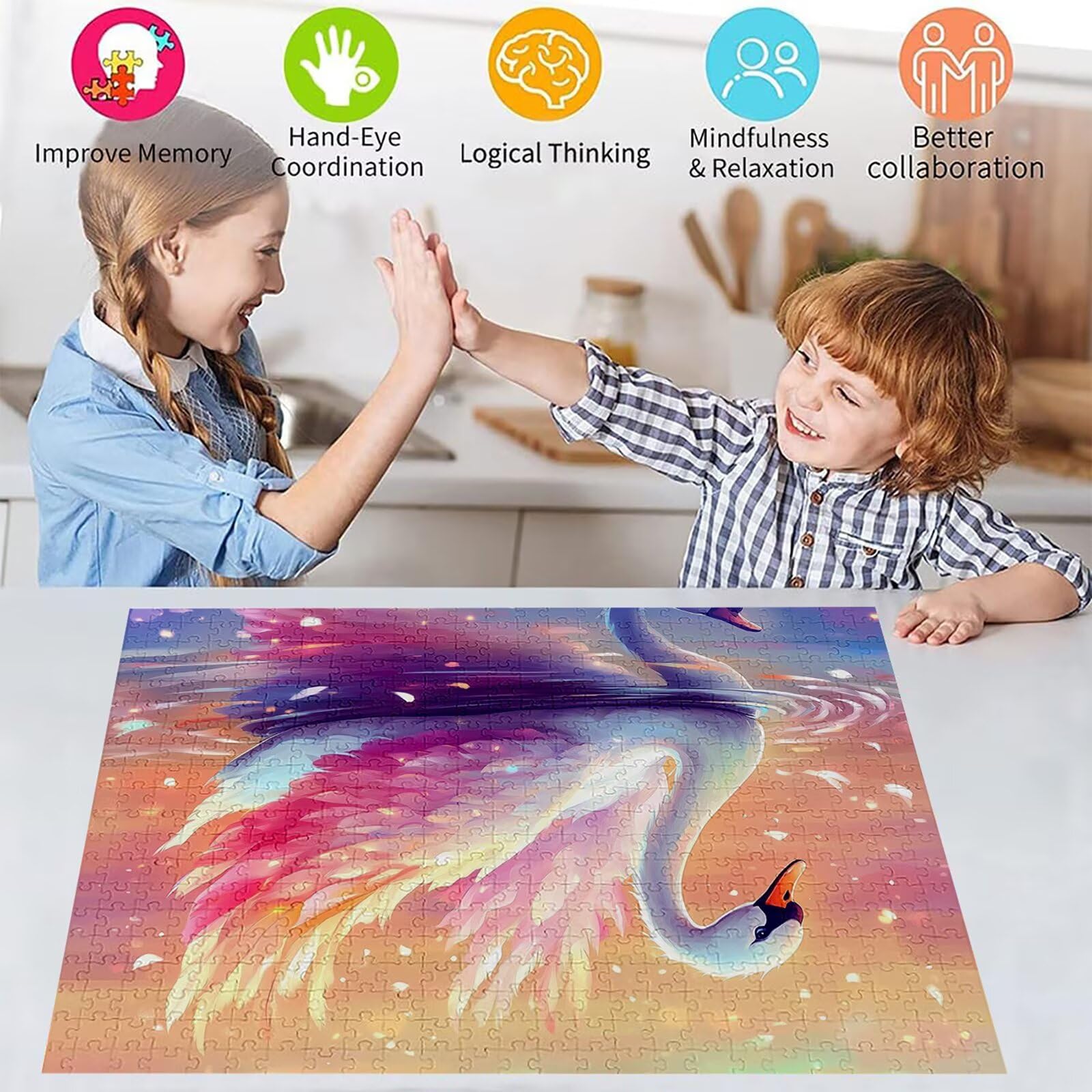 Puzzle 4000 sztuk zwierzę puzzle dla dorosłych gęś 141 x 87 cm unikalne rzemiosło klasyczne 3D drewniana układanka do rodzinnych gier aktywnych, układanka do samodzielnego wykonania nawet do dekoracji