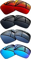 MYCOURAG 4 Pairs Polarized Replacement Lenses for Oakley Holbrook OO9102 & Asian Fit OO9244 – Anti-Scratch UV Protection Black Titanium Ice Blue Fire Red