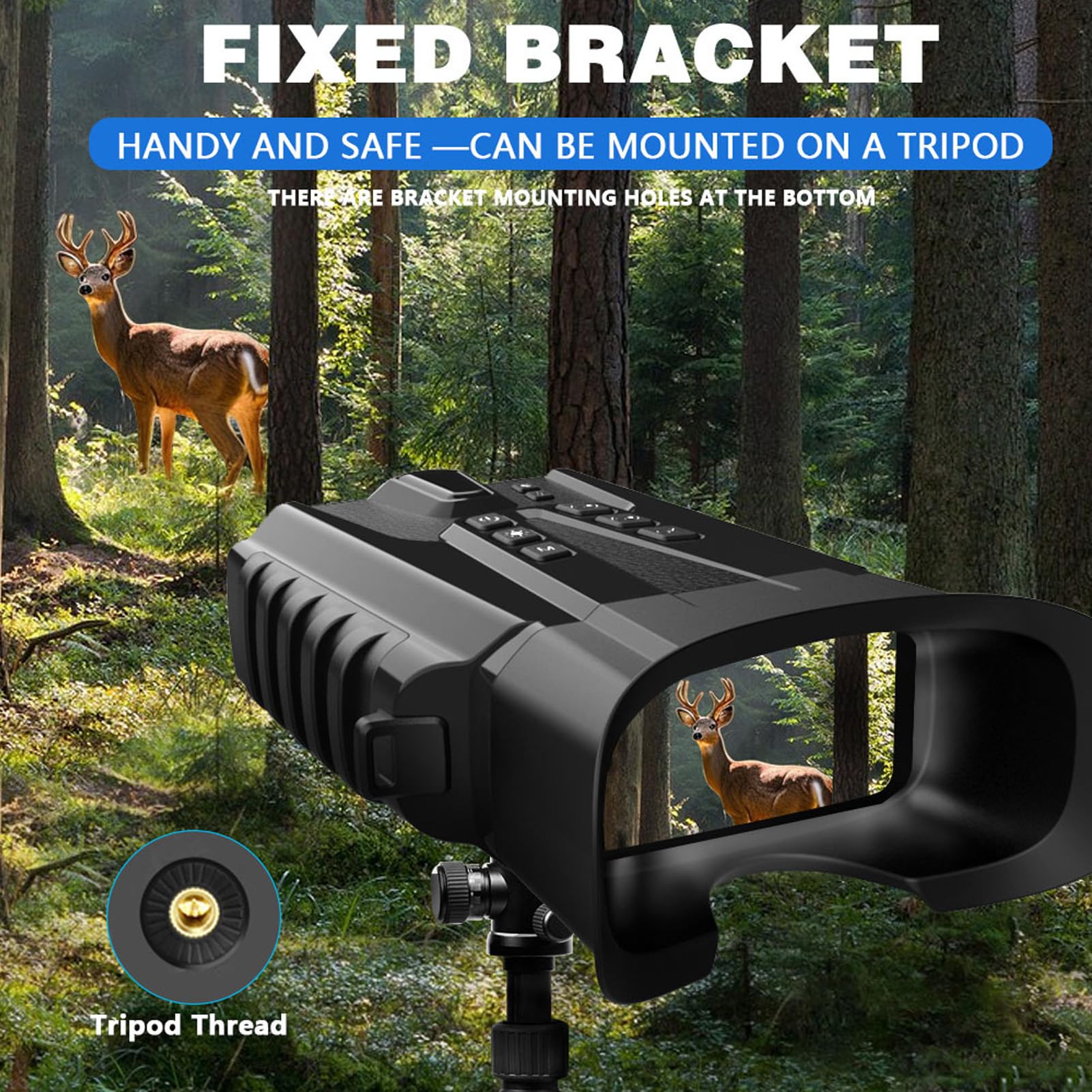 Lornetka LCD 3 z Aparatem dla Dorosłych, Zoom Cyfrowy 8X, Aparat 15 MP, Filmy 2,5K Cyfrowa Lornetka do Obserwacji Ptaków, Sportu i Przygód na świeżym Powietrzu (BLACK)