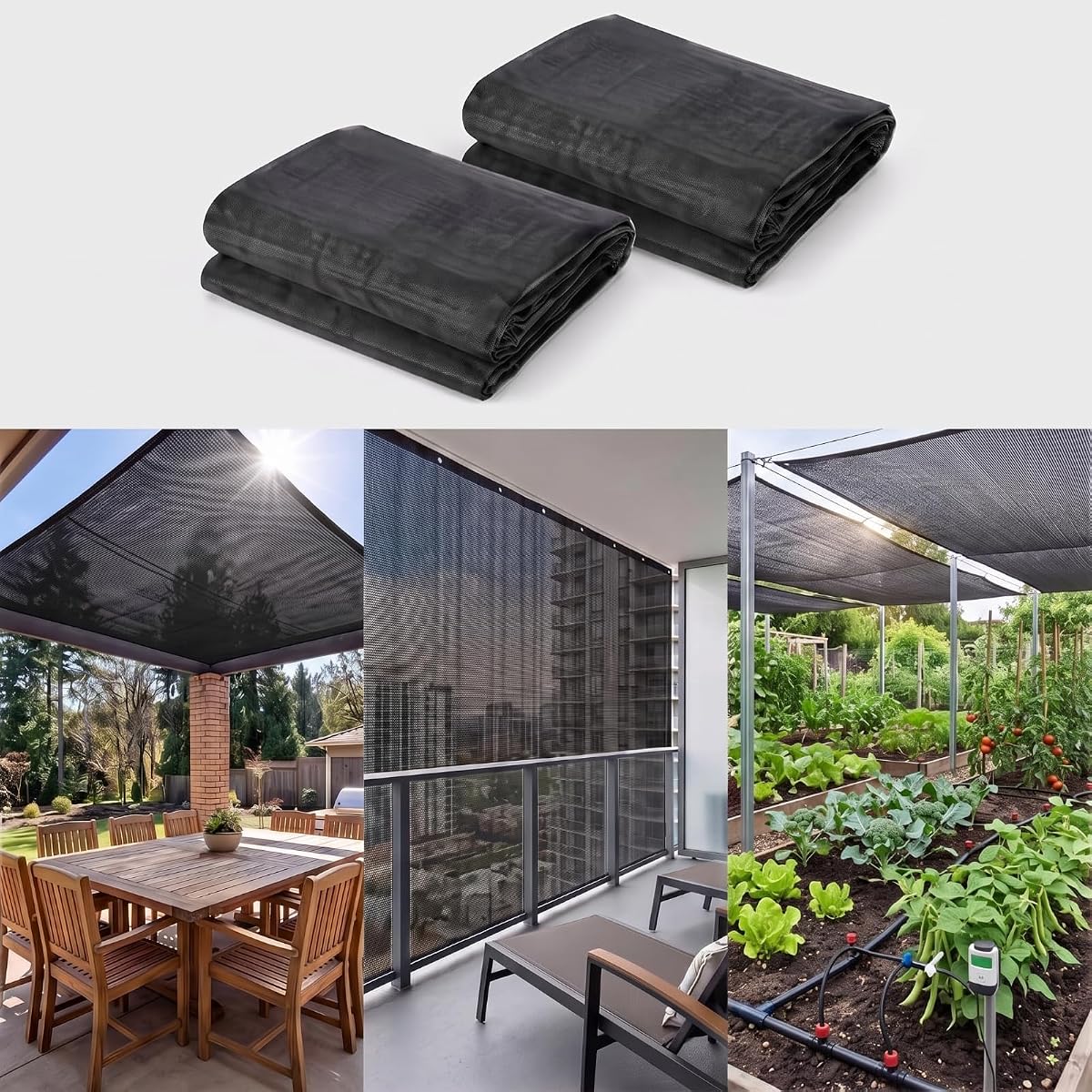 Woanger 2 Pack 10 x 20 ft Mosquito Netting Garden Mesh Netting Shading Rate 33% Nano Mosquito Screen Bird Net Barrier for Outdoor Plants Vegetables Patios Balconies Terraces