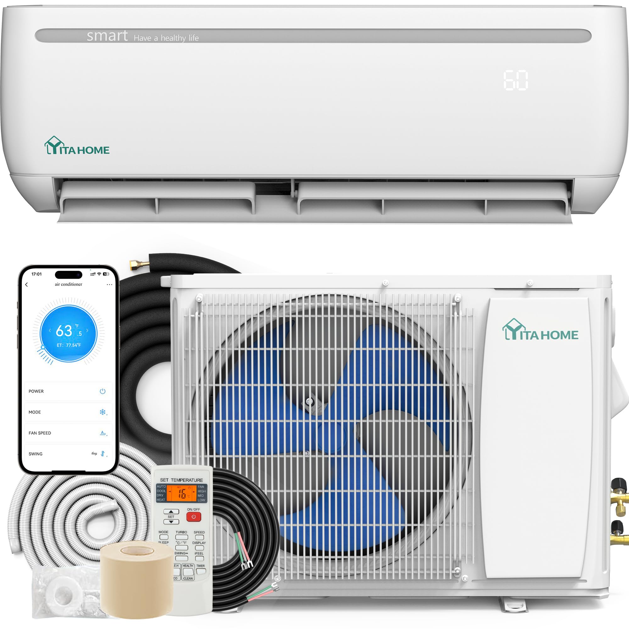 YITAHOME 12000 BTU Mini Split AC/Heating System 20 SEER2