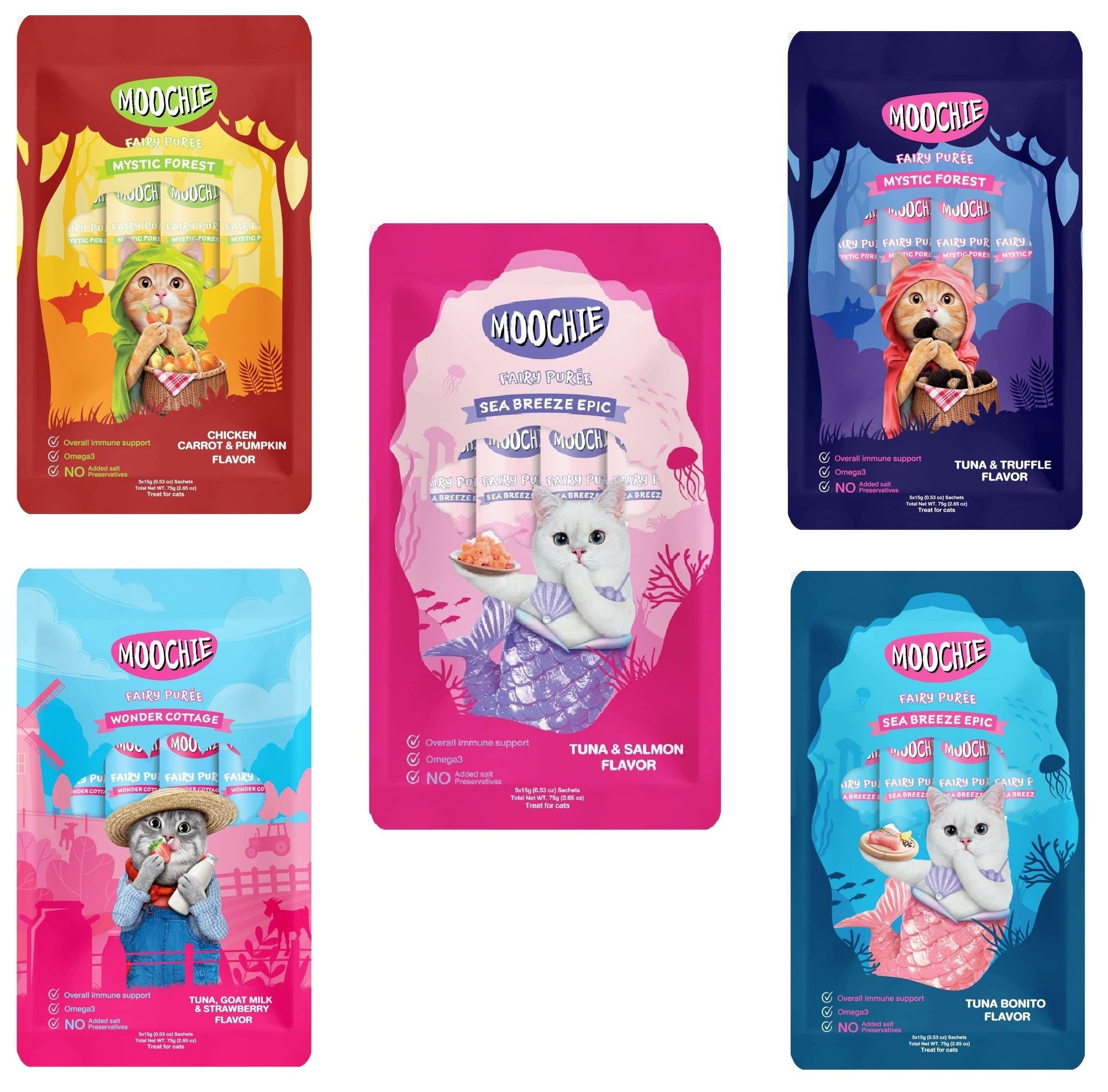 PETS EMPIRE Moochie Smooth Creamy Cat Treats Combo, All Flavour Cream Sticks Treat, Yummy Lickable Kitty Snacks, Non-Vegetarian Kitten Snack Stick, No Added Salt for Cats & Kittens (75g X Pack of 5) (B0BRBGKJY3) Amazon Price History, Amazon Price Tracker