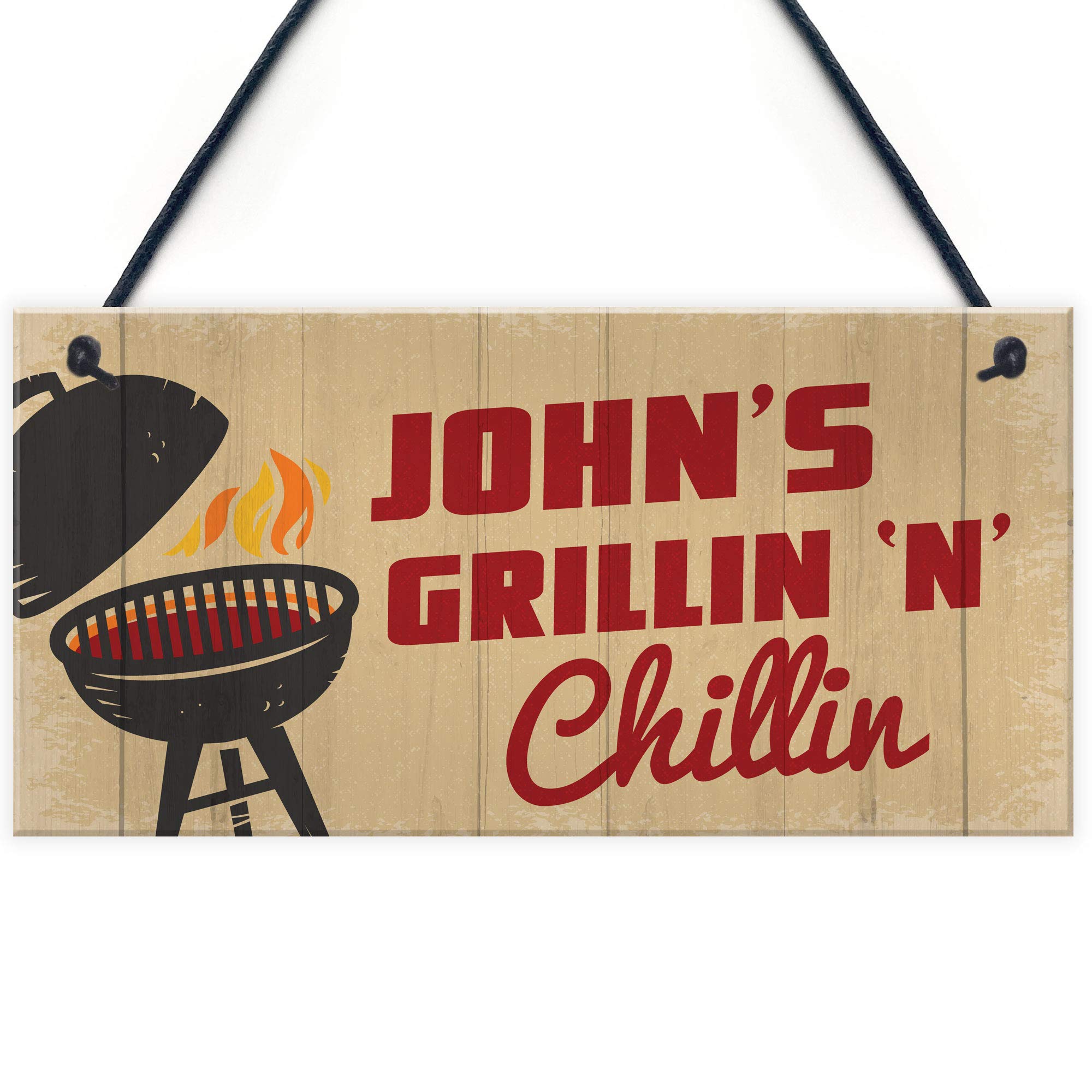 Red Ocean Novelty Personalised BBQ Barbecue Sign Accessories Funny Gifts For Him Birthday Gifts For Dad