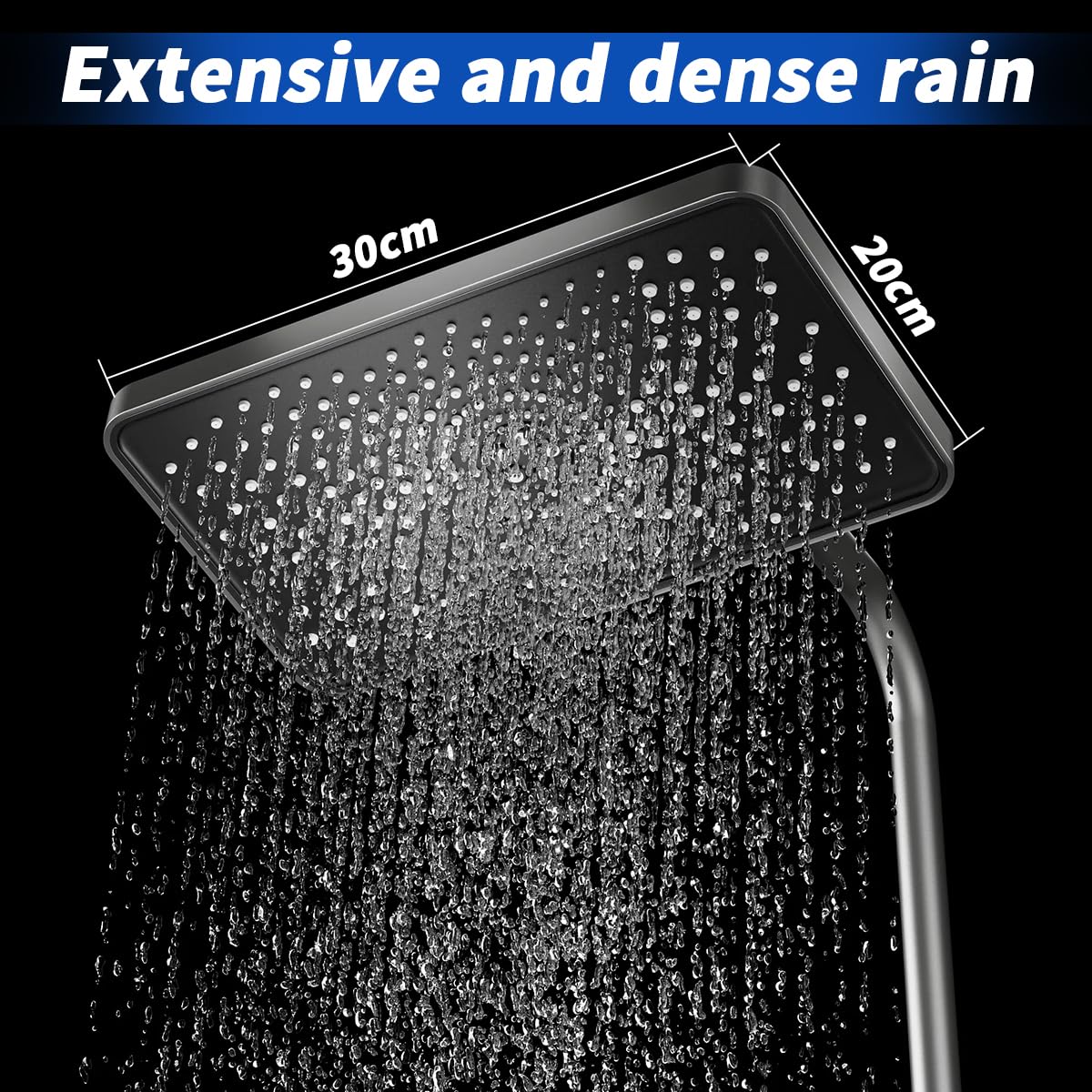 system prysznicowy z termostatem,System prysznicowy z deszczownicą 31x20 cm, prysznicem ręcznym, ukrytą wylewką wanny, regulowaną wysokością i pistoletem natryskowym do łazienki.