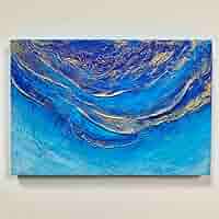 Amazon.co.jp: blue shape＊絵画 原画 抽象画 テクスチャー