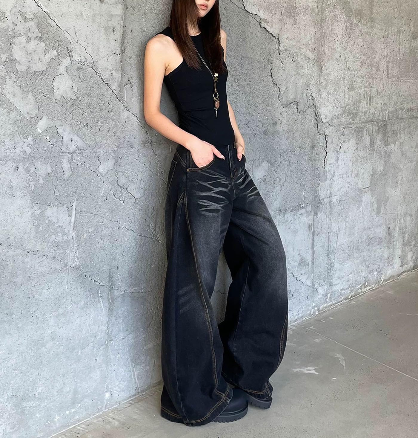 Baggy Jeans for Women Men Wide Leg Barrel Jeans High Waist Denim Pants for Woman Boyfriend Streetwear Clothes - Image 5