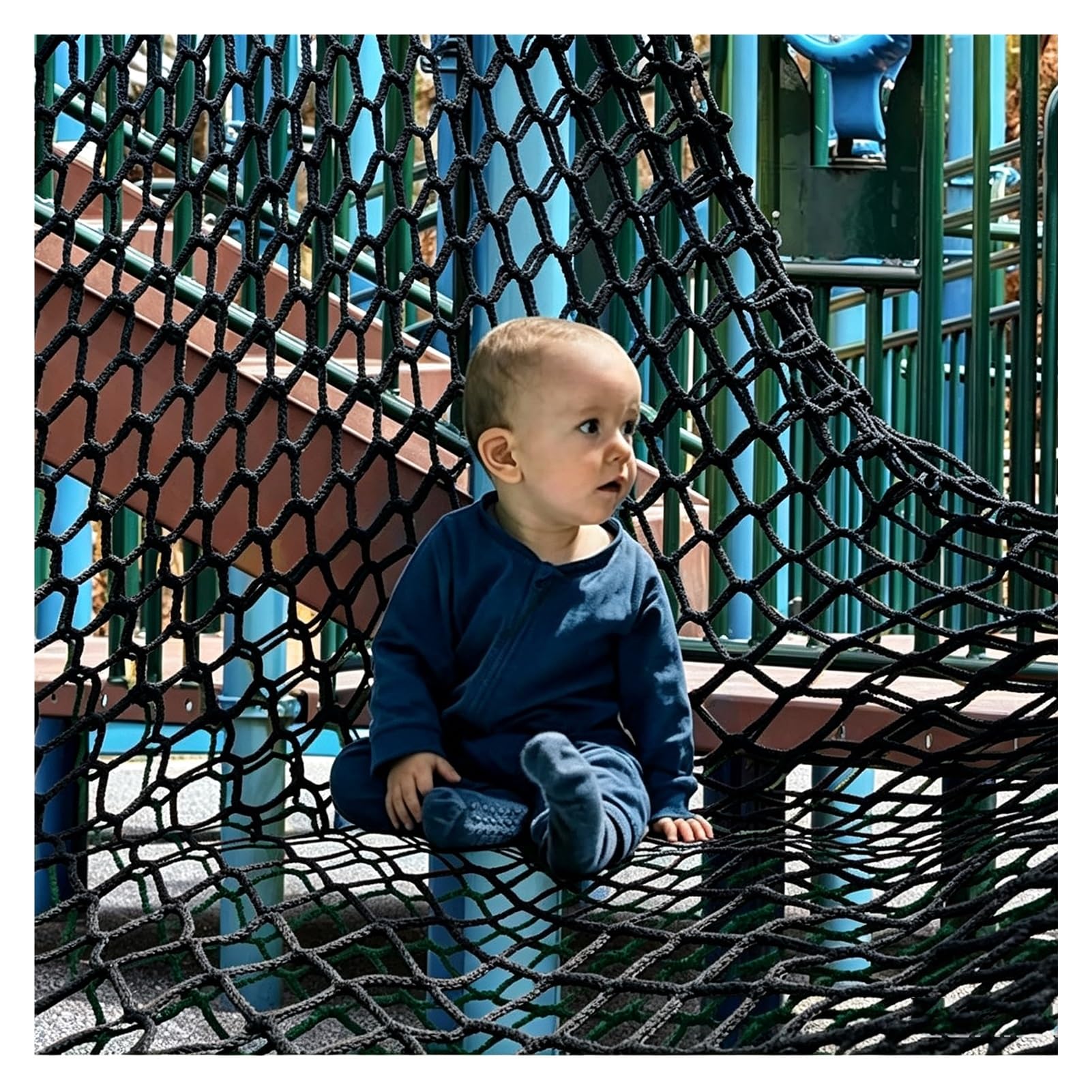 VagxTbs Climbing Net For Kids Outdoor-Handmade Multi-Colored Ninja Net Tree House
