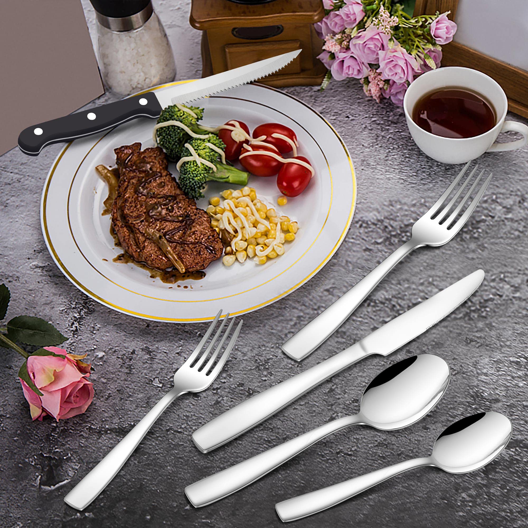 Set Posate Da Bistecca Joyfair - 6 Coltelli E 6 Forchette In Acciaio Inox, Per 6 Persone - Foto 12