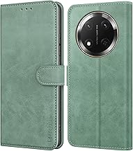 Leacckl Coque pour Honor Magic 7 Lite, Etui Protection Housse Premium en Cuir PU Portefeuille, [Ranges Cartes] Pochette Fermeture Magnétique, Vert