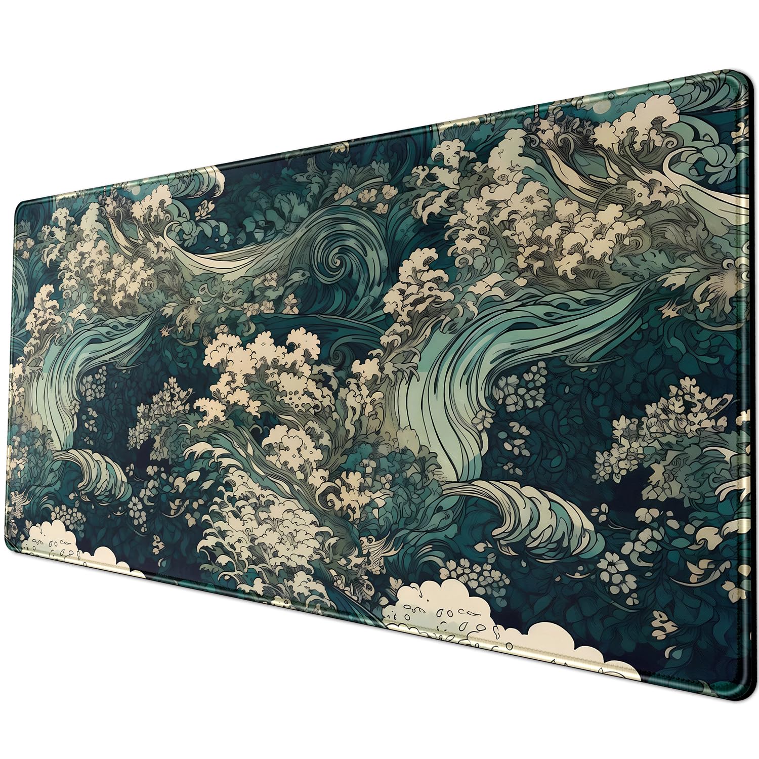 Green Cat Desk Mat - XXL Keyboard Pad -24