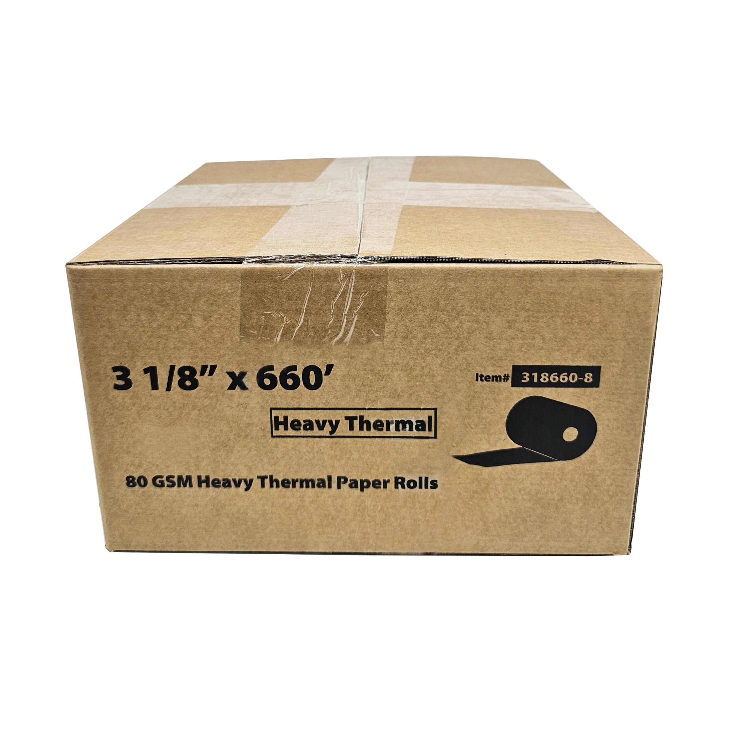 BuyRegisterRolls - (8 rollos) Papel térmico pesado de 3 1/8 pulgadas x 660 pies con diámetro exterior de 6 pulgadas y núcleo de pared sólido - Nautilus Hyosung Halo - Máquina de cajero automático de