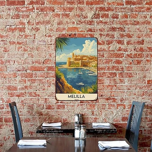 Miniatura 7 de Melilla, Melilla Spain, Melilla City Retro Aluminum Metal Signs Wall Decoration 8X12 Inches for Kitchen Bar Room Bedroom Bathroom Decor Posters