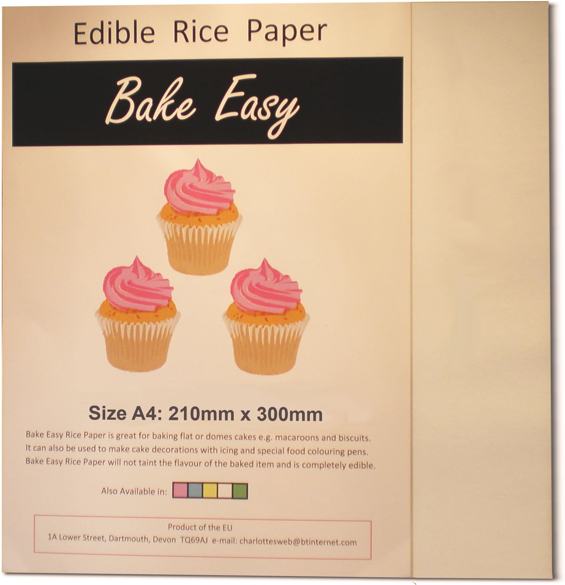 12 Sheets of BakeEasy White Edible Wafer/Rice Paper - A4 sized