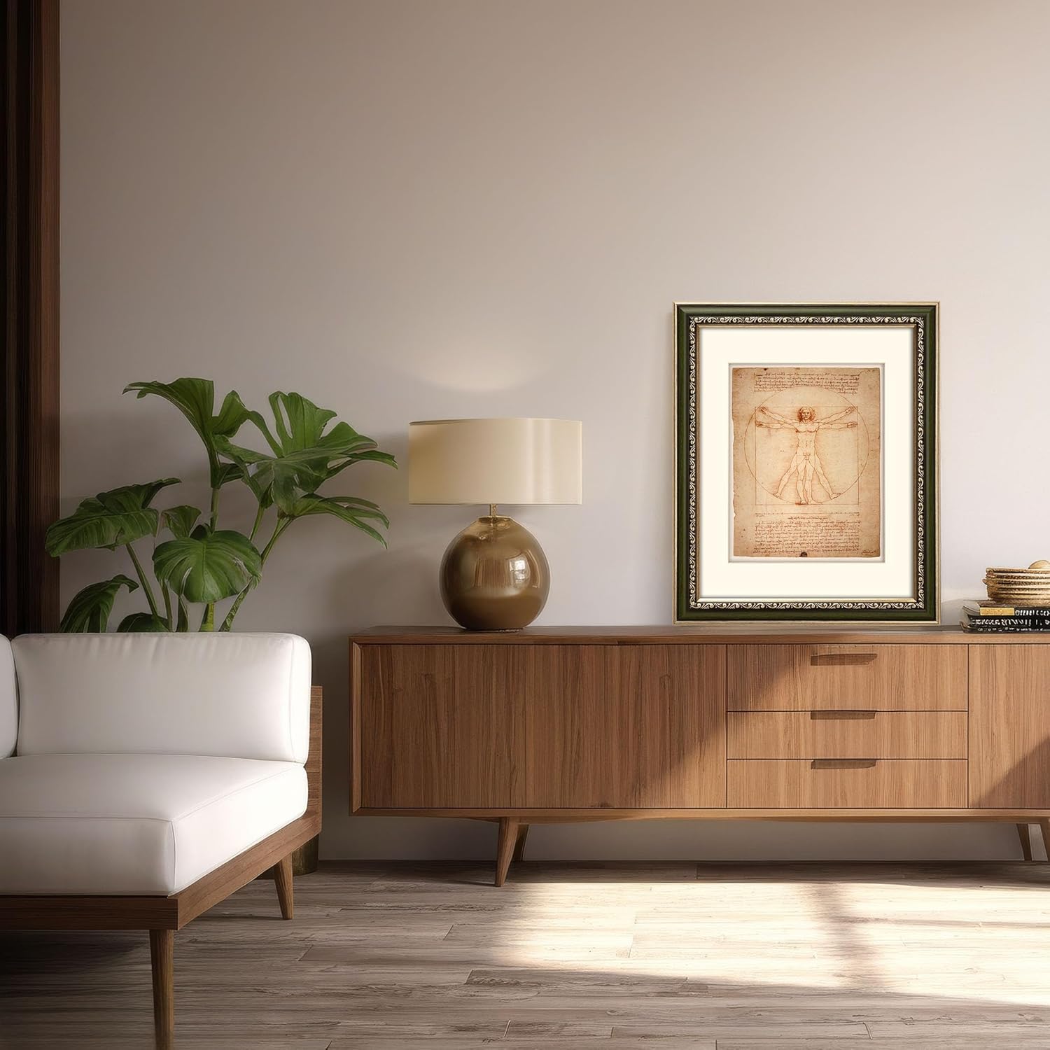 WYNCO 12x16 Vintage Green and Silver Convex Embossed Motif Ornate Classic Picture Frame, Matted to 9x12 inches, Plexiglass Cover, 2 Pack