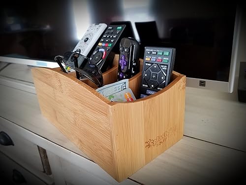 Miniatura 8 de Splash Soup Organizador de bambú natural  Contador de utensilios de cocina  Organizador de escritorio de oficina en el hogar  Soporte remoto para