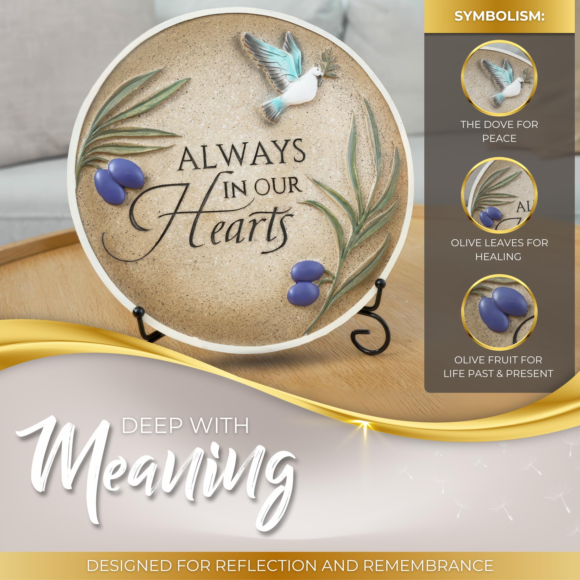 Spiritwind Pietra commemorativa da giardino con supporto, 25,4 cm, pietra commemorativa per i propri cari persi con biglietto di condoglianze, regalo per lutto, condoglianze, decorazioni per interni