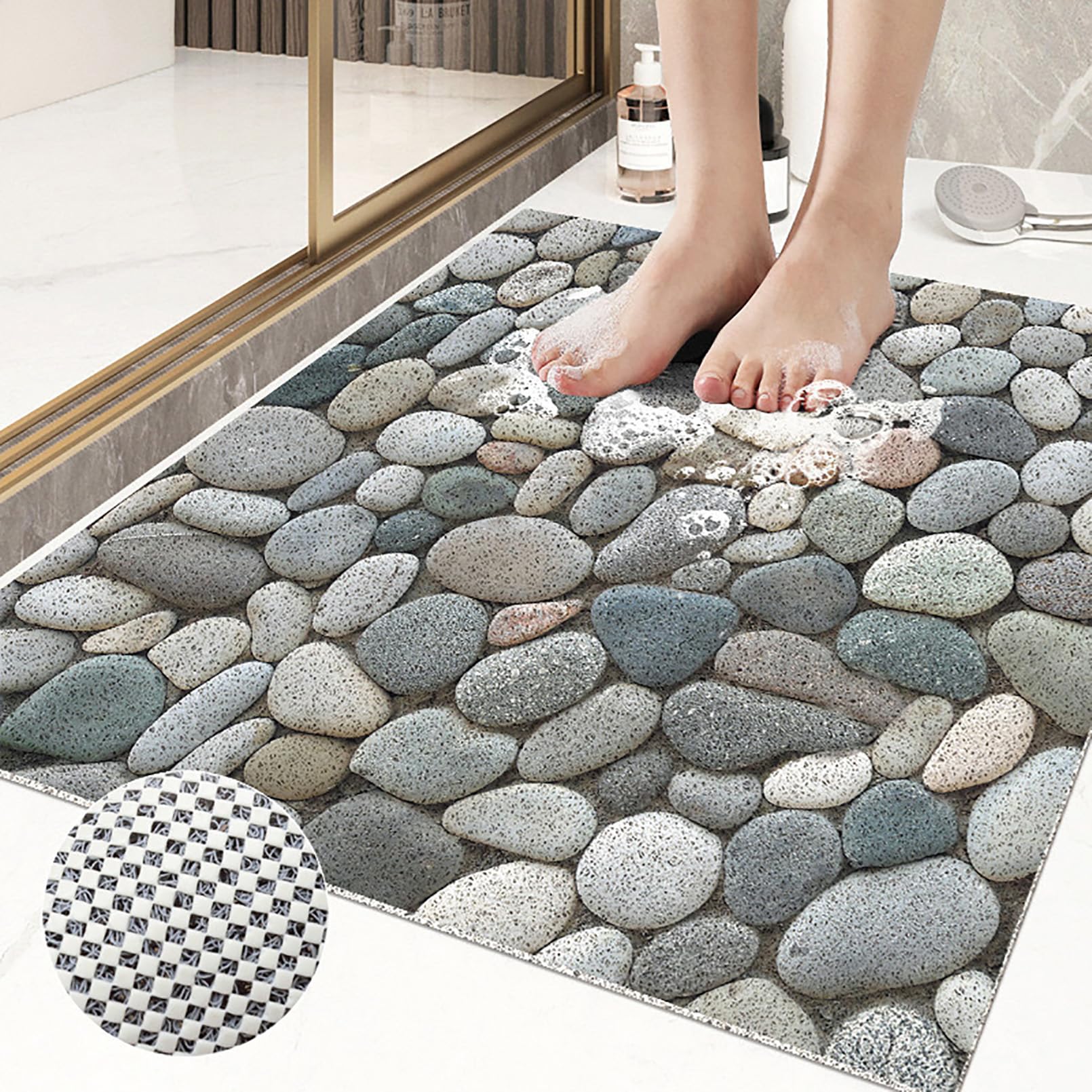 Tapis De Douche Antidérapant Antibactérien TPE, Tapis De Bain De Baignoire 75 X 43 Cm Resistant A Moisissure 93721068