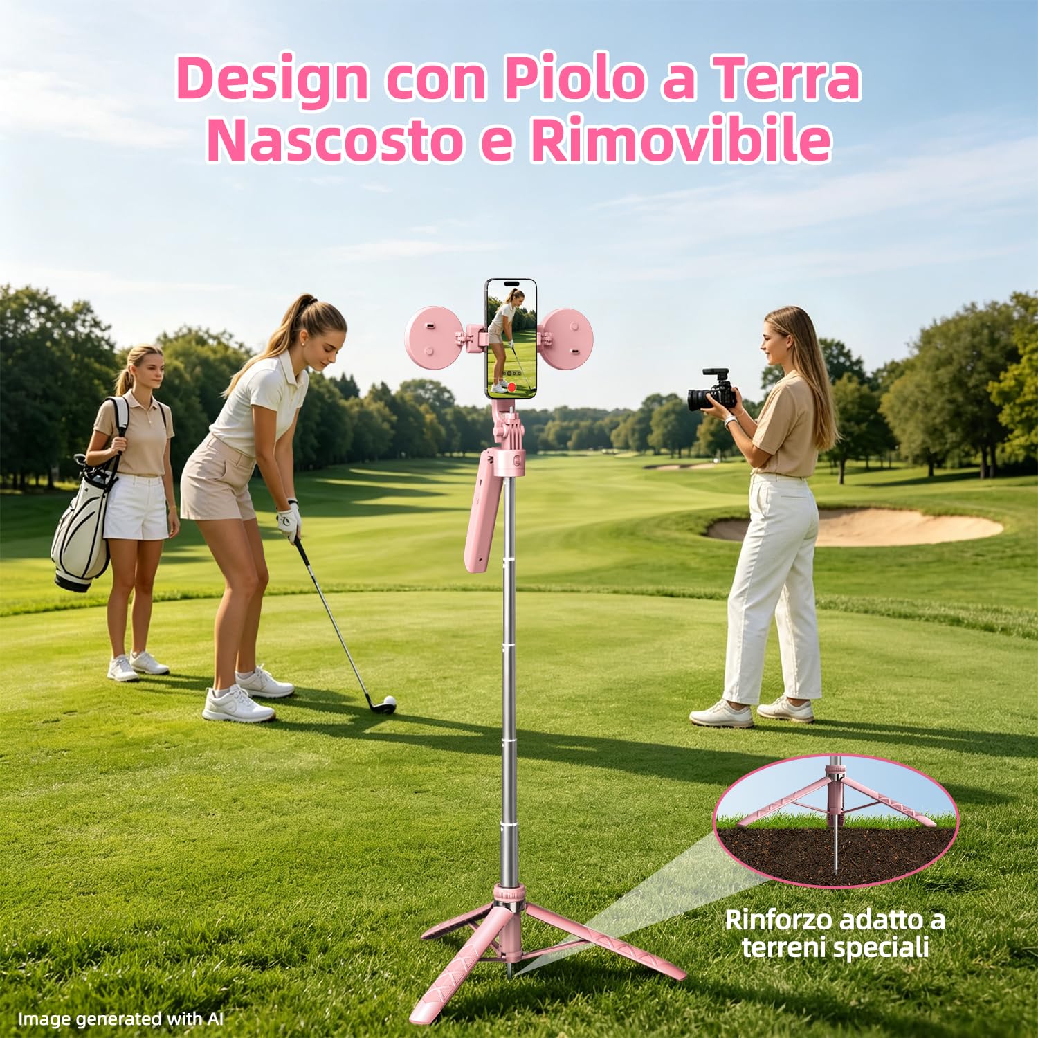 yAyusi Kit di Vlogging Rosa per iPhone/Android, Automatico Volto Rilevamento Treppiede Magnetico 180cm con Luce e Microfono, Kit Completo per Youtube e TikTok Sviluppato Appositamente per le Donne