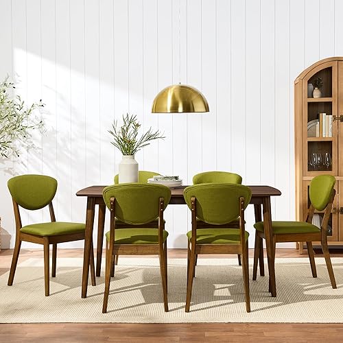 Miniatura 2 de Best Choice Products Juego de 2 sillas de comedor, de madera tapizada moderna de mediados de siglo, sin brazos con cojín de asiento, respaldo