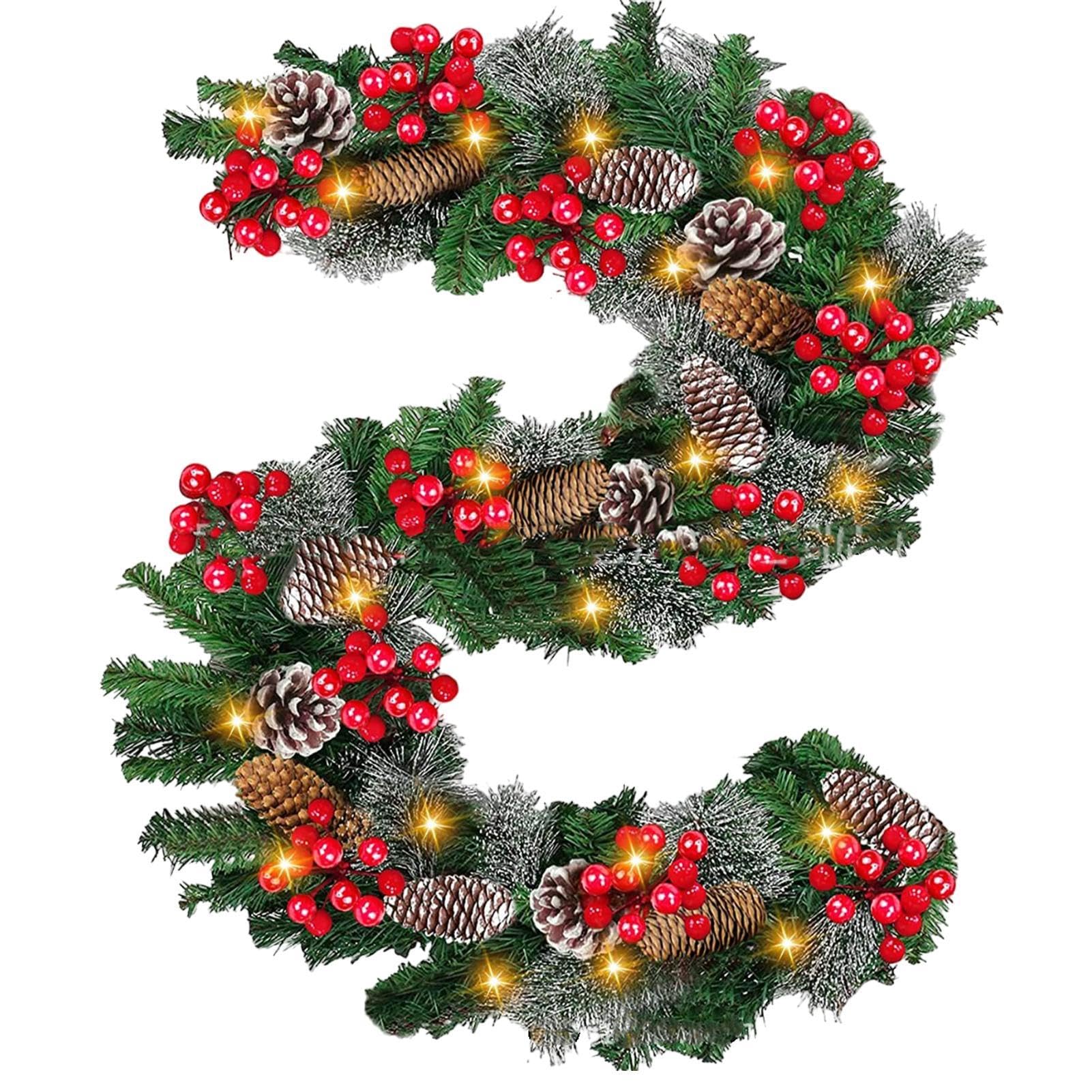 Guirlande de Noël artificielle réaliste pour décorer votre porte d'entrée