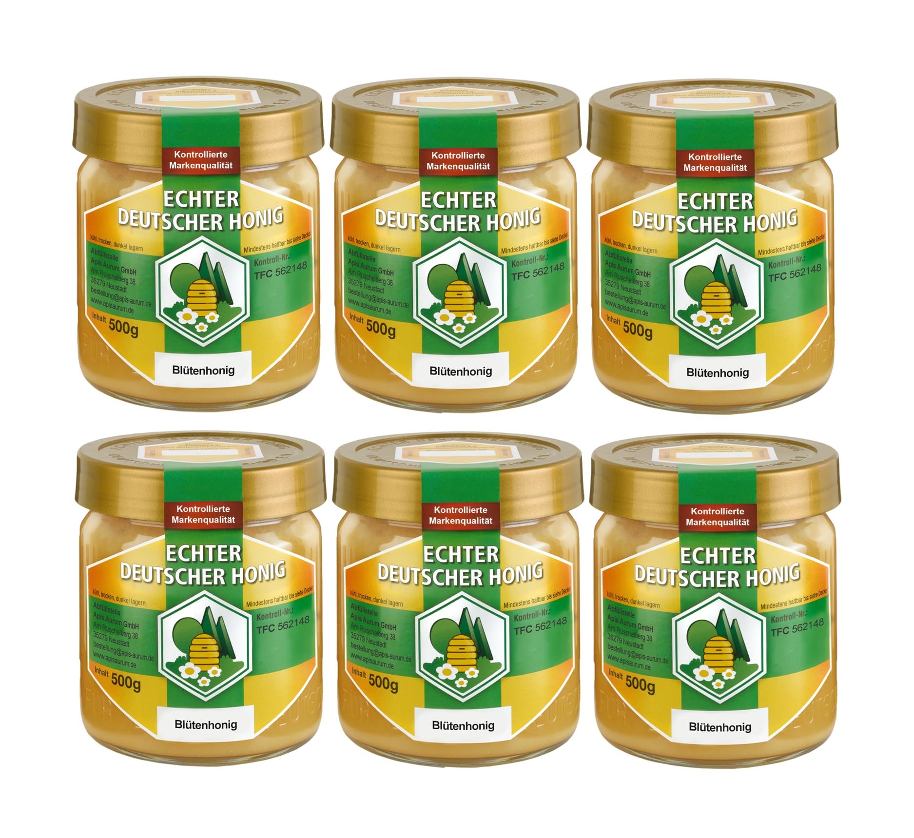 Wegmann Echter deutscher Honig aus Hessens Frühlingsblüten, natur 500 g (6er Pack)