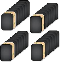 28Pack Universal Replacement Metal Plates Set, 65X45MM Mount Metal Plate with Adhesive for Phone Car Mount Holder,Rectangular Magnet Sheets for Phone Mountings,Black