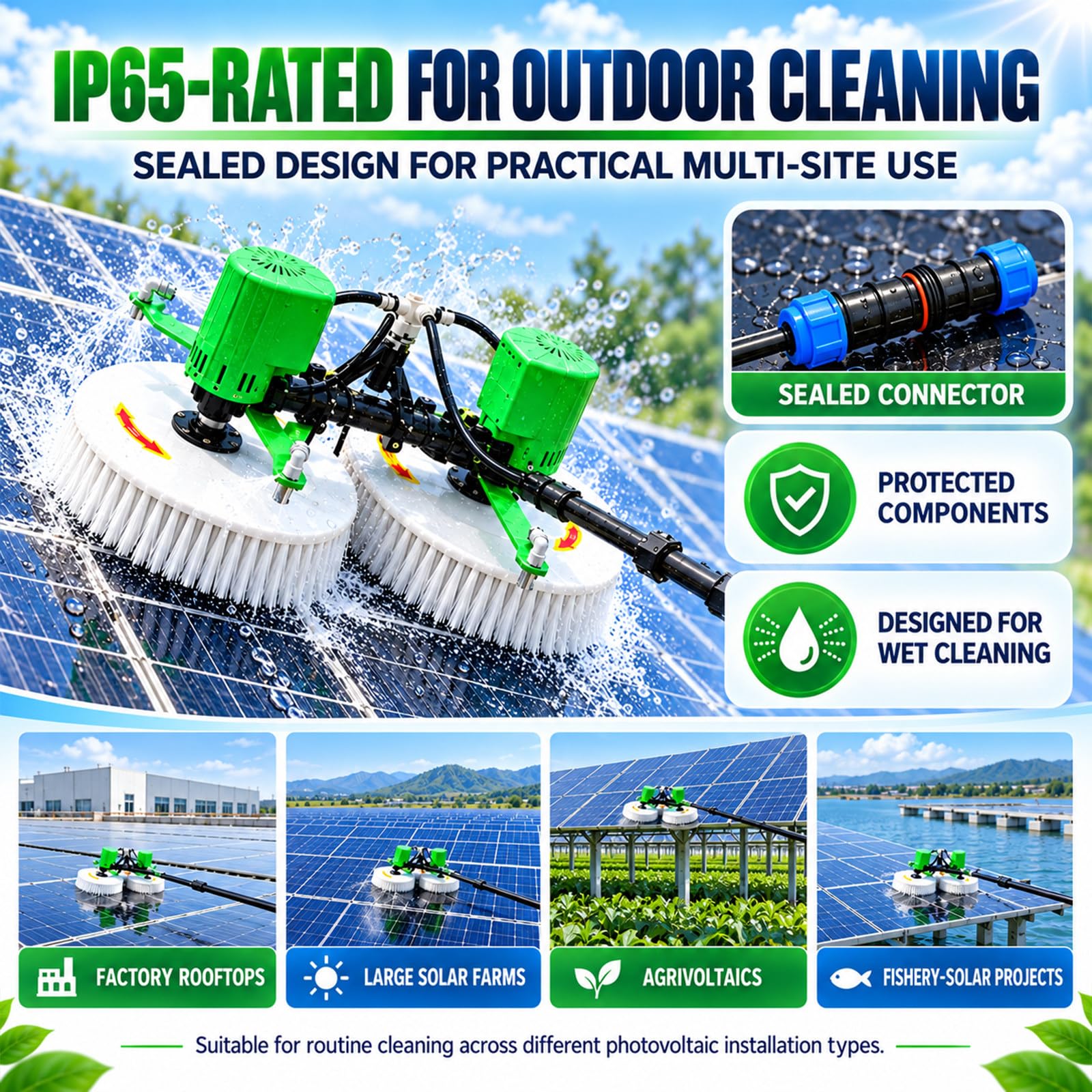 Cepillo Profesional para Paneles Solares Cordless-5.5m