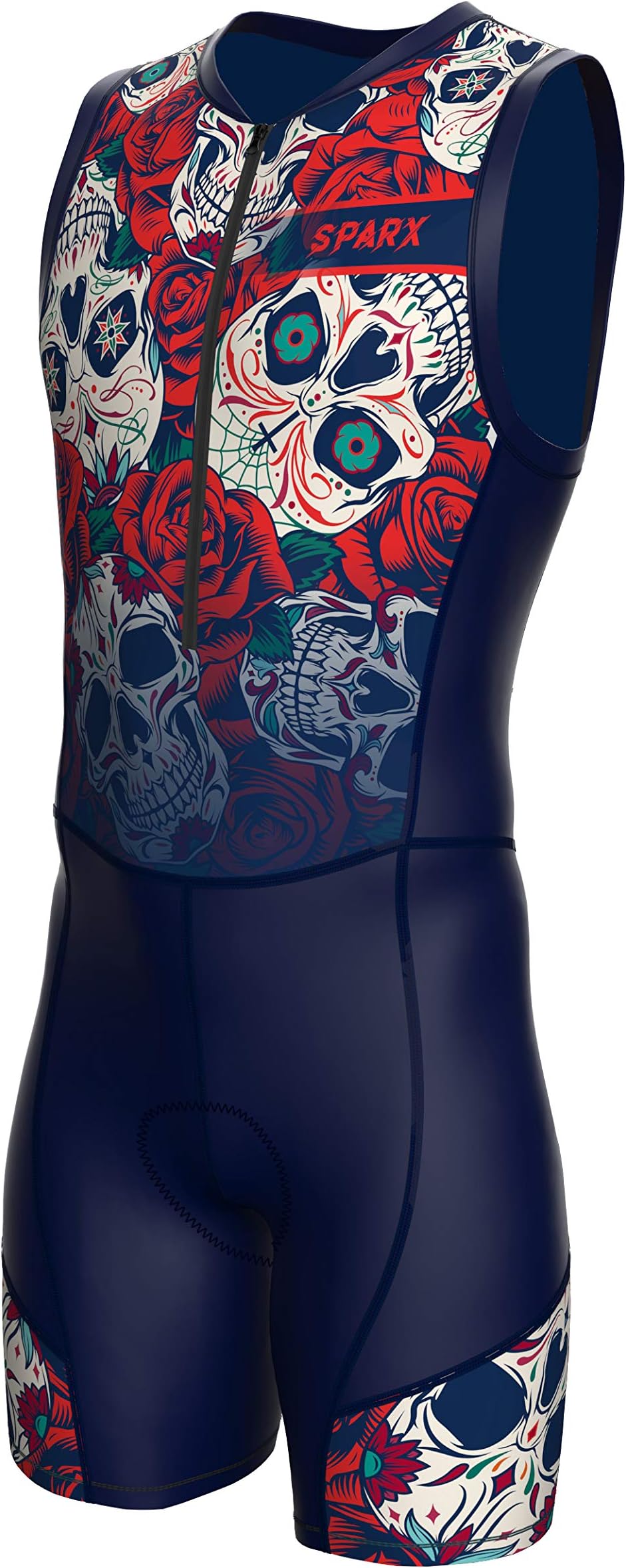 Sparx Men`s Triathlon Suit Trisuit Race Skinsuit Cycling Speed Suit Italian Fabric Swimskin