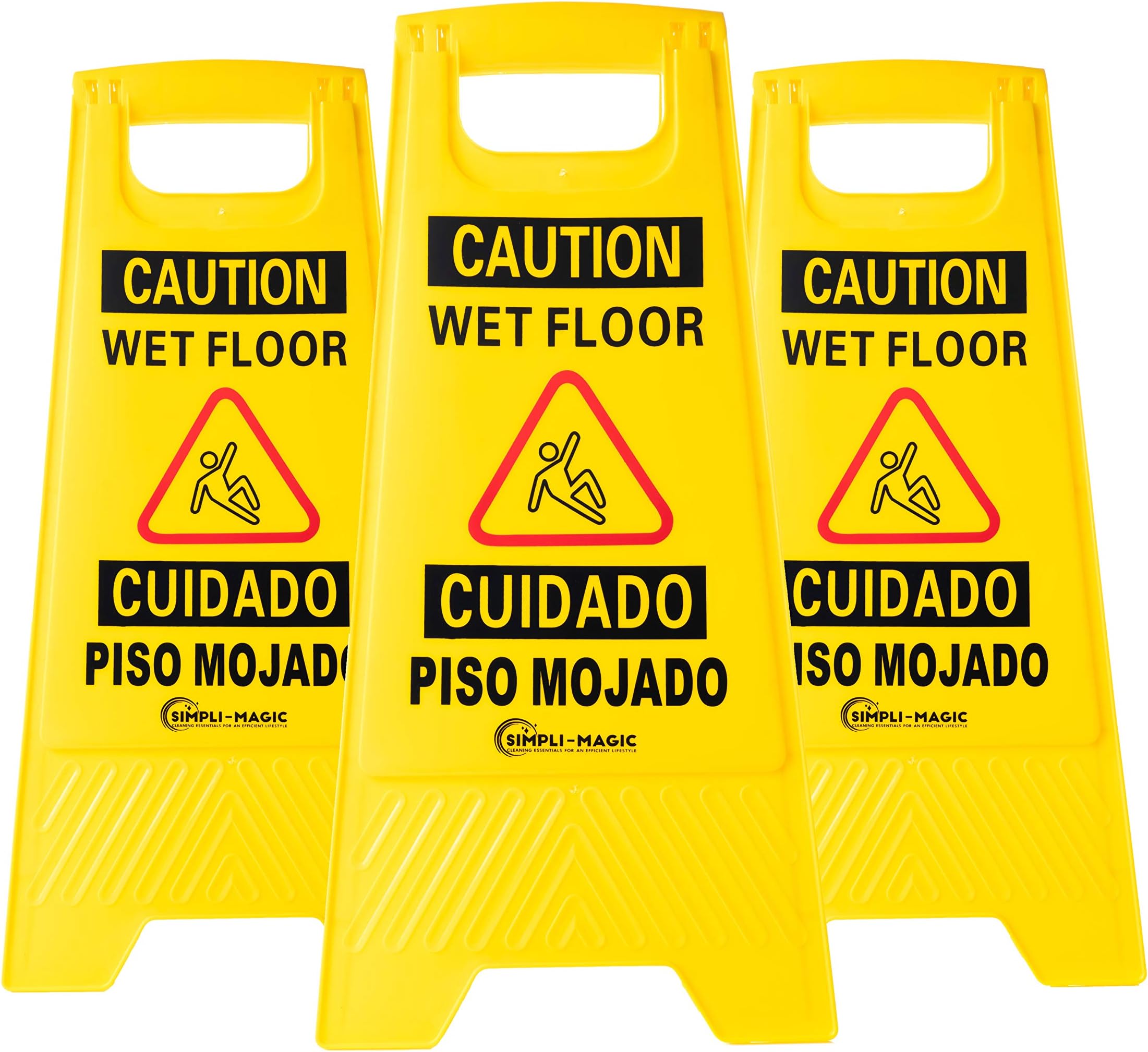 Simpli-Magic 79192 Wet Floor Caution Signs, Basic, Yellow, 3 Pack