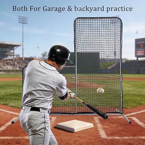 Miniatura 8 de Baseball L Screen 7 X 7 FT Softball Pitching Batting Protector Portable Guard Net for Pitcher Safety for Outdoor Indoor Sports Field Training Use