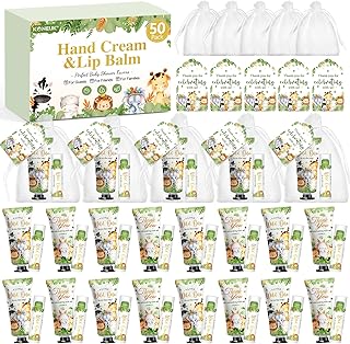 50 Pack Bulk Hand Cream and Bulk Lip Balm Gifts Sets, Baby Shower Favors