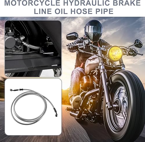 Miniatura 2 de X AUTOHAUX 94.5 in AN3 M10 Línea de freno hidráulico para coche, manguera de aceite, 28 , acero inoxidable para coche, motocicleta, motocross,