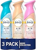 Febreze Air Mist Odor-Fighting Air Freshener Spray, Romance & Desire, Soothe & Restore, Refresh & Energize Scents, 8.8oz 3-Pack for Home, Bath, Kitchen