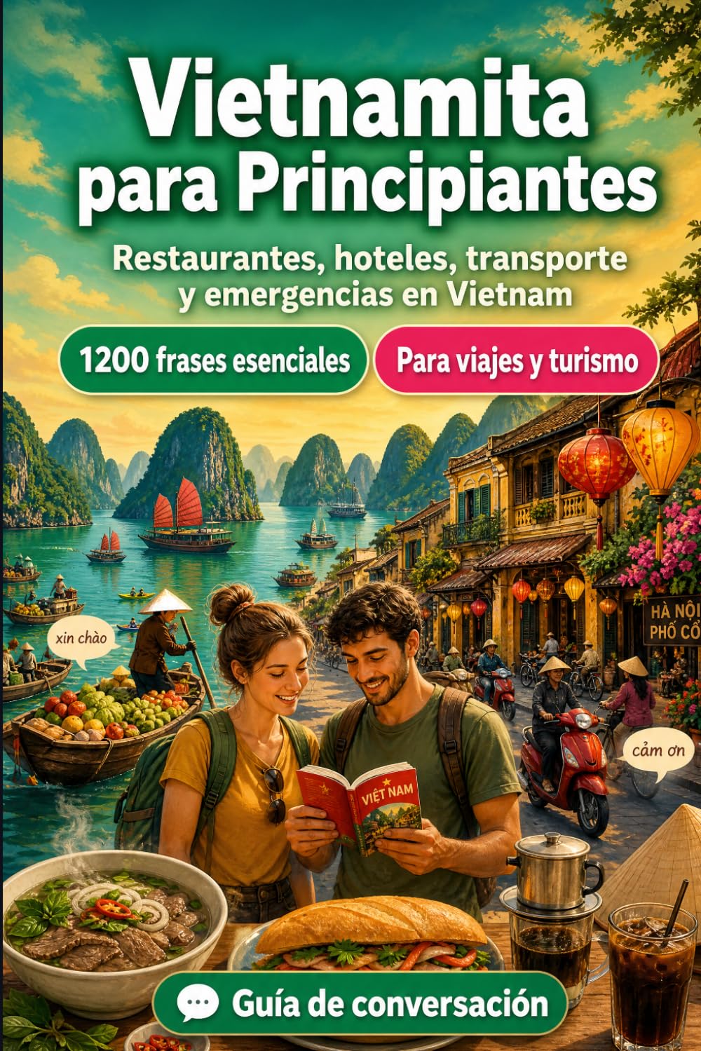 Vietnamita Para Principiantes: 1200 frases esenciales en Vietnamita para viajar en Vietnam: Guía fácil de pronunciación, conversaciones cotidianas, ... y consejos culturales para explorar Vietnam