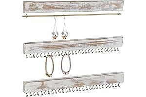 MyGift Pack of Three Wall-Mounted Necklaces Jewelry Hanger With Hooks for Stylish...