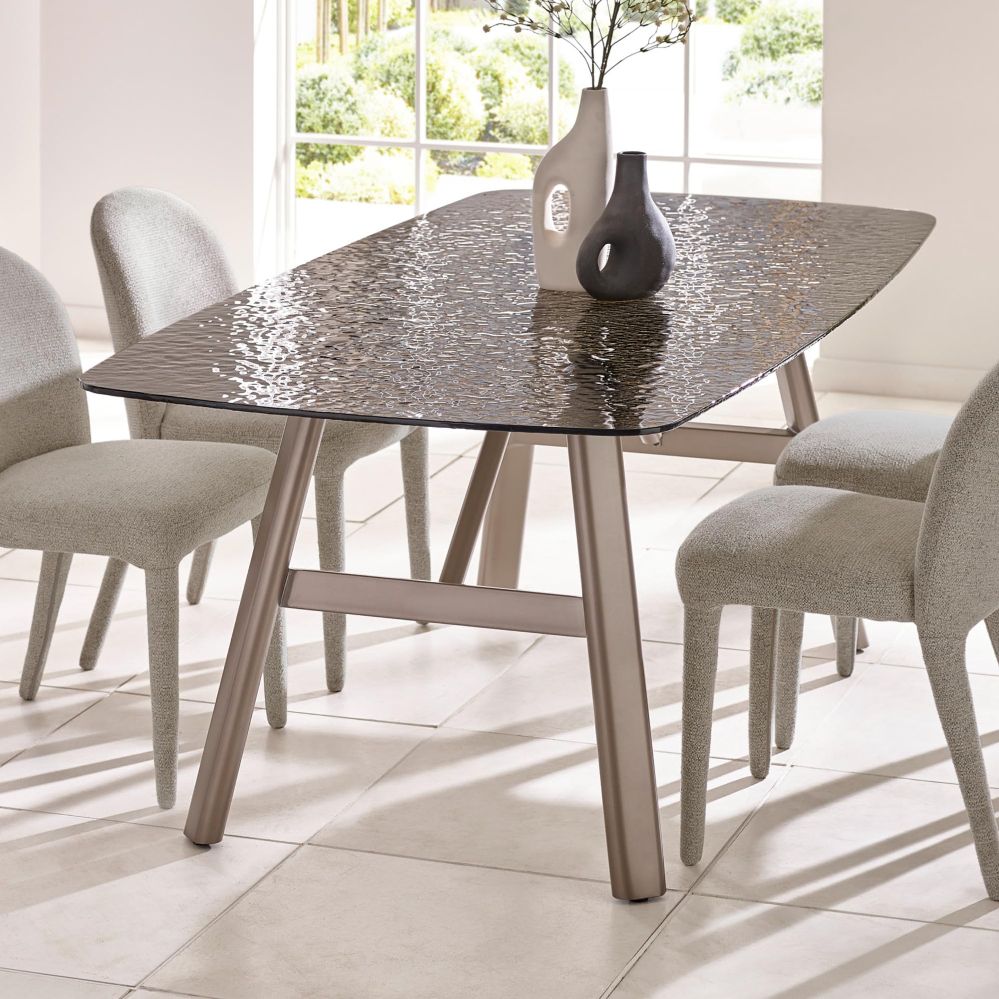 Julian Bowen Callisto Bubble Glass Dining Table