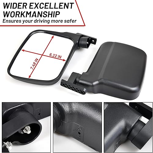 Miniatura 3 de SAUTVS Espejos laterales ajustables para Honda Pioneer 1000 16-25, espejo retrovisor lateral exterior plegable transparente de alta definición para