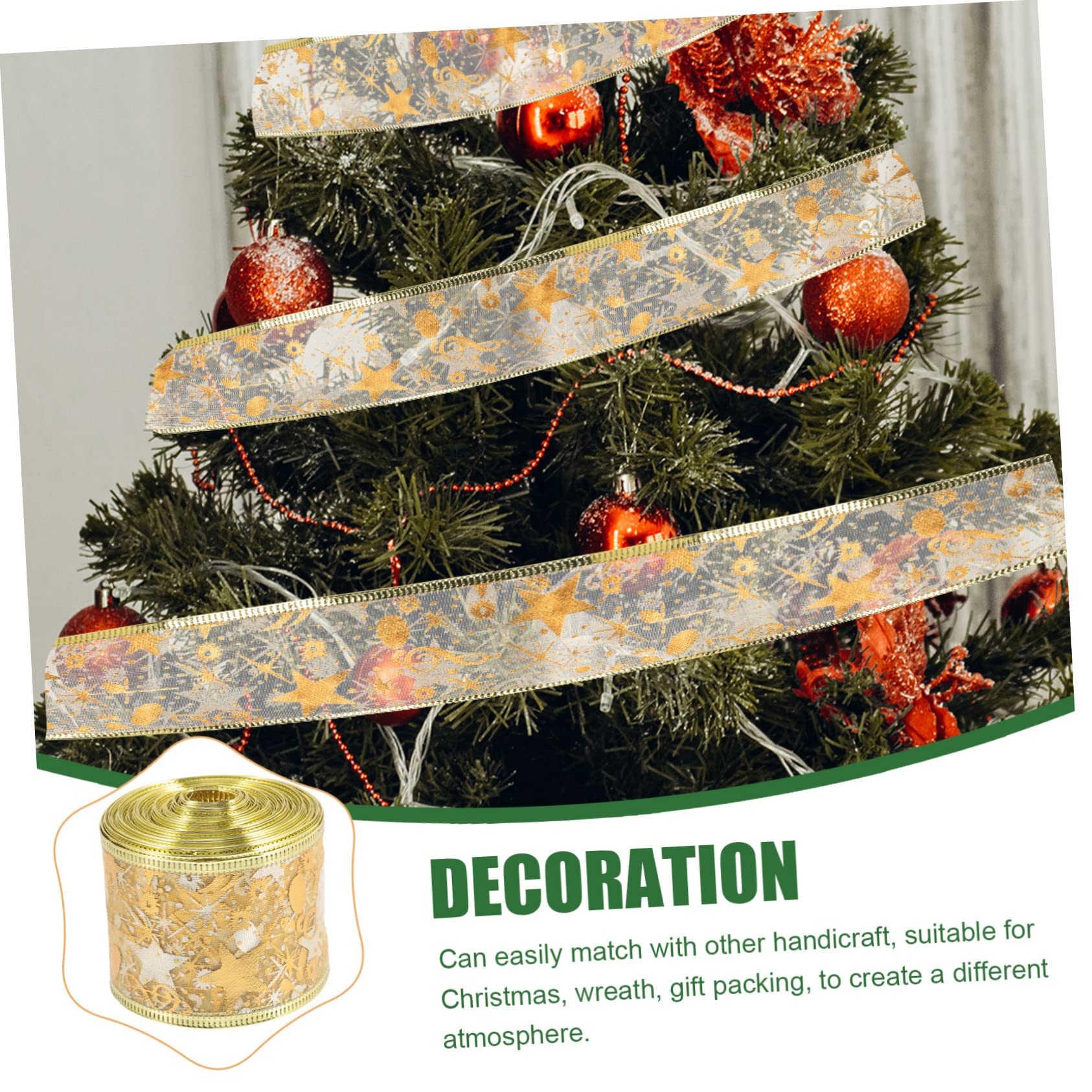 SEWACC 3rollen Weihnachtsschleife Aus Doppellagigem Satin Dekorative Geschenkband Für Weihnachten Weihnachtsbaum-dekoration Festliche -projekte Für Und Partys