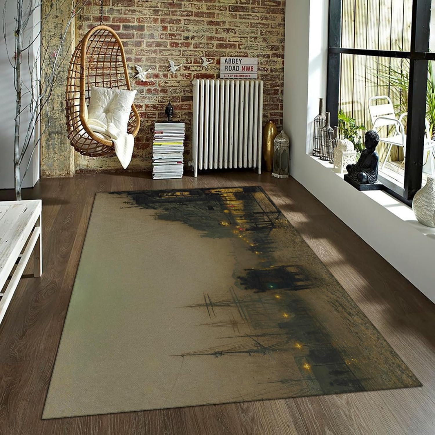 Amazon.com: Night Street View Area Rugs John Atkinson Grimshaw Style ...