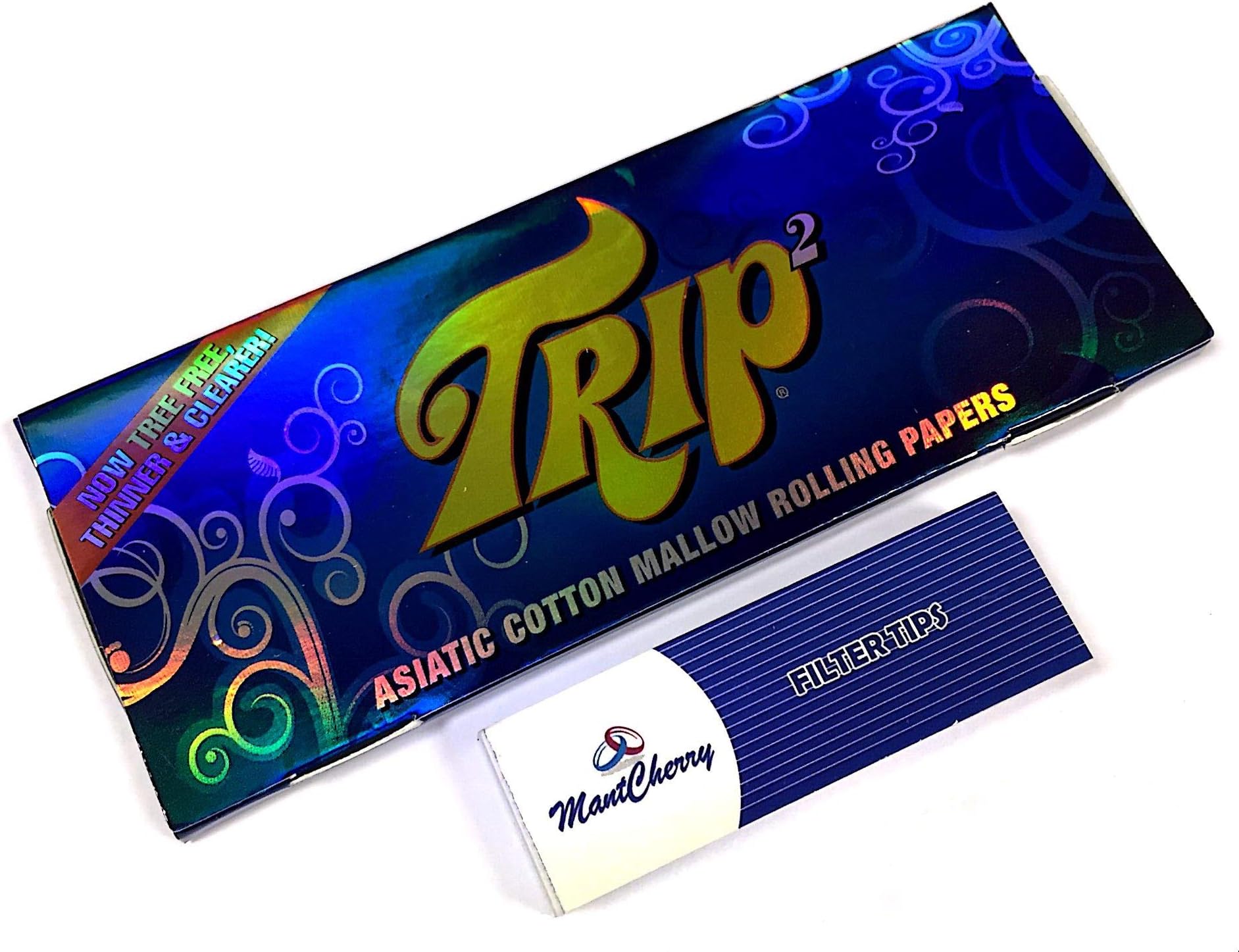 Brand Exclusive 1 Tips and Trip2 Transparent Clear Cellulose King Size Rolling Papers 1 Pack Combo Sold by Trendz