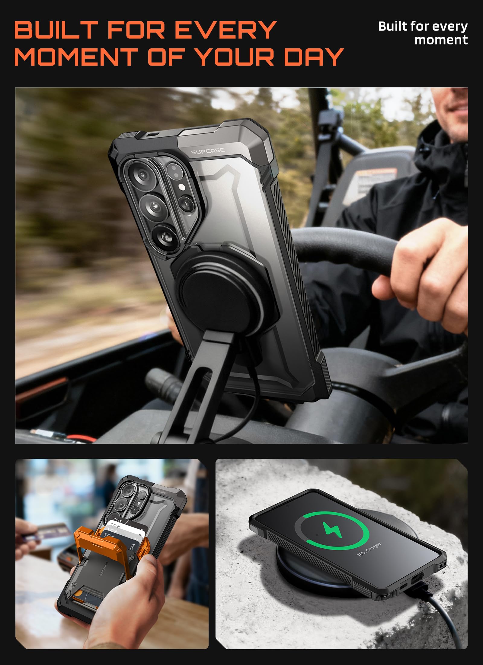 SUPCASE for Samsung Galaxy S26 Ultra Case with Kickstand (Unicorn Beetle Grip), [Wireless Charge Compatible] [Military-Grade Protection] Heavy-Duty Magnetic Phone Case for S26 Ultra 6.9 Inch, Dark